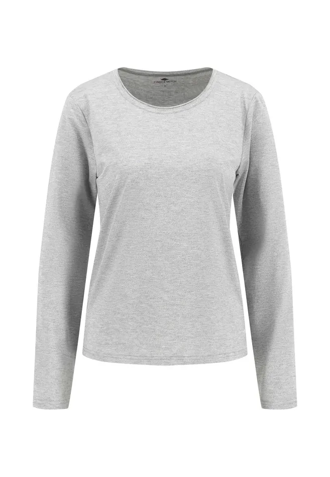 Sale Women FYNCHHATTON Longsleeved Shirt Made Of Viscose Mix With A Circular Neckline Silver Graywarm Gray Sale Women FYNCHHATTON Longsleeved Shirt Made Of Viscose Mix With A Circular Neckline Silver Graywarm Gray