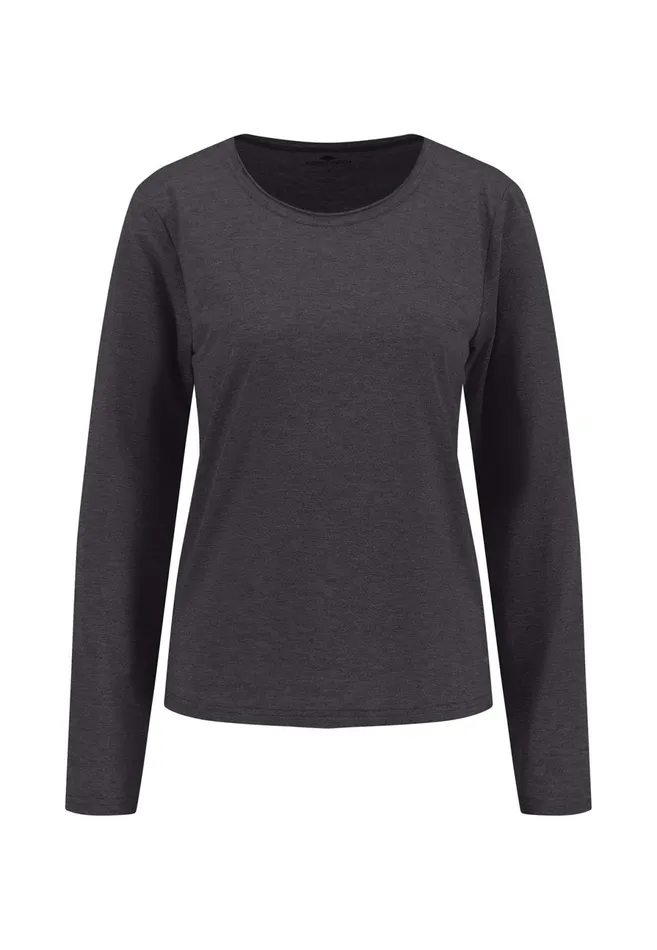 Sale Women FYNCHHATTON Longsleeved Shirt Made Of Viscose Mix With A Circular Neckline Silver Graywarm Gray