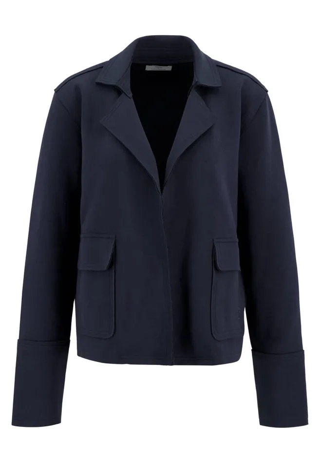 Sale Women FYNCHHATTON Short Blazer With Open Edges Navy