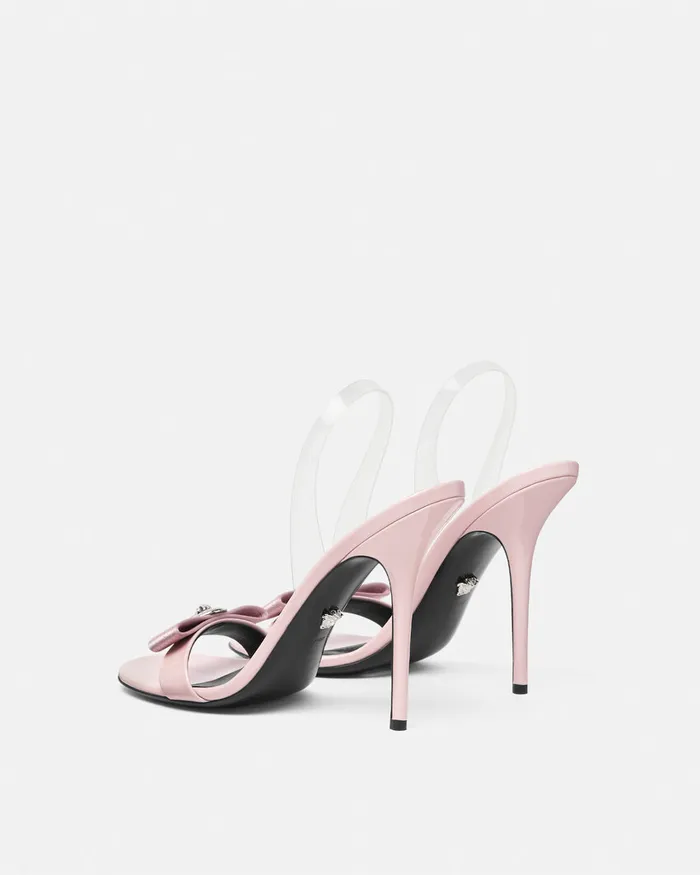 Sandals Women Versace Gianni Ribbon Slingback Sandals 110 Mm Light Pink