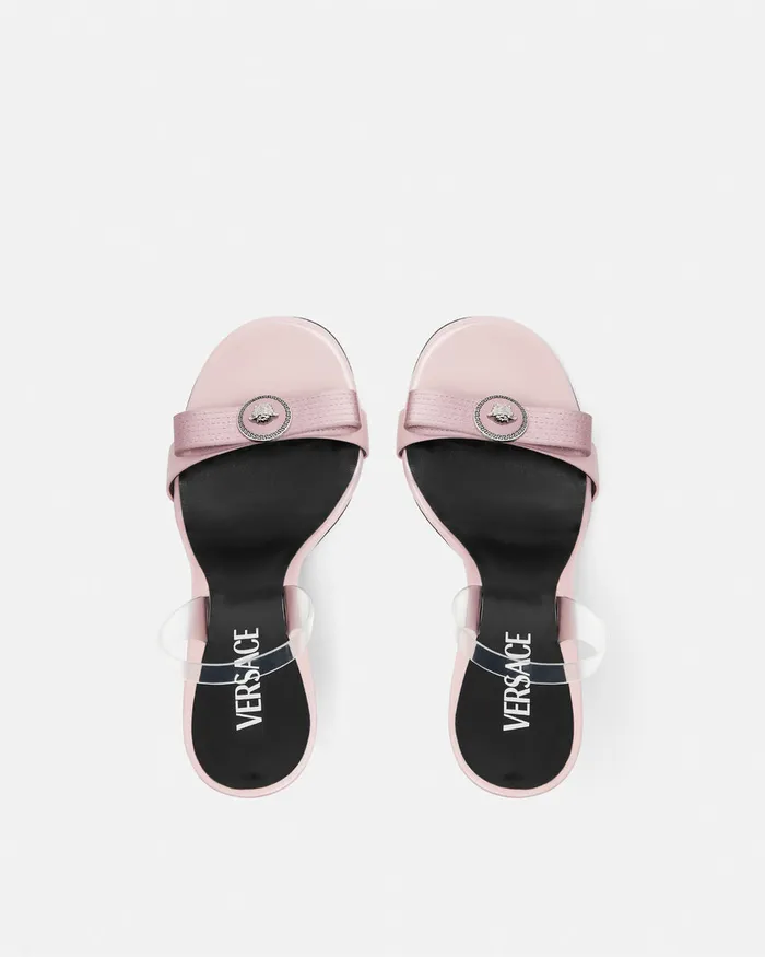 Sandals Women Versace Gianni Ribbon Slingback Sandals 110 Mm Light Pink