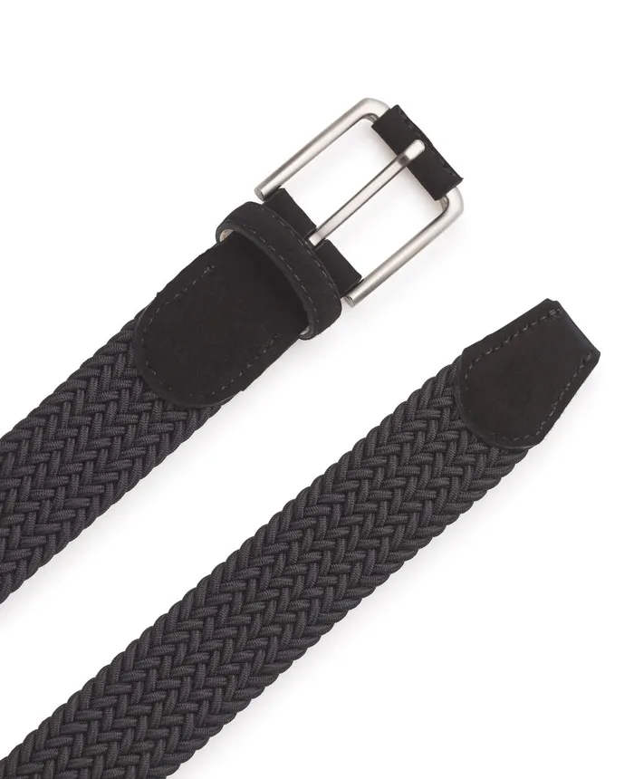 Savile Row Company Black Plaited Suede Belt Men Belts And Braces