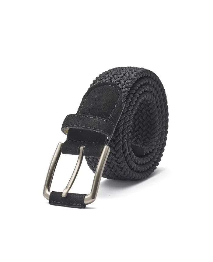 Savile Row Company Black Plaited Suede Belt Men Belts And Braces