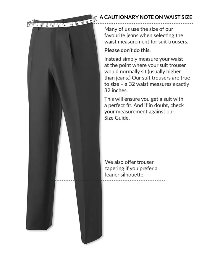 Savile Row Company Dark Blue WoolBlend Tailored Suit Trousers Men Suit Trousers