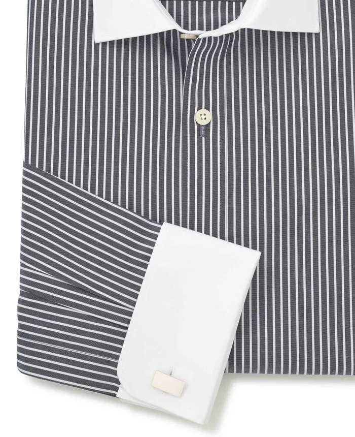 Savile Row Company Dark Navy Reverse Stripe Slim Fit Formal Shirt 8211 White Double Cuffs and Collar Navy Stripe Men Formal Shirts Savile Row Company Dark Navy Reverse Stripe Slim Fit Formal Shirt 8211 White Double Cuffs and Collar Navy Stripe Men Formal Shirts