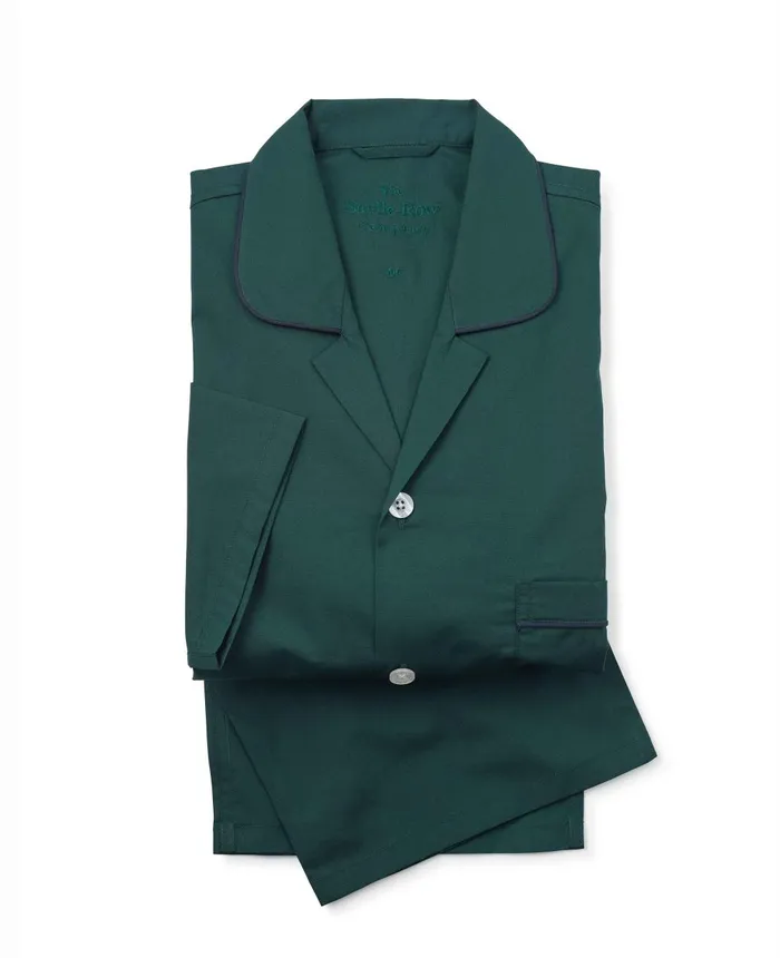 Savile Row Company Forest Green Cotton Pyjamas Green Navy Piping Men Pyjamas Savile Row Company Forest Green Cotton Pyjamas Green Navy Piping Men Pyjamas