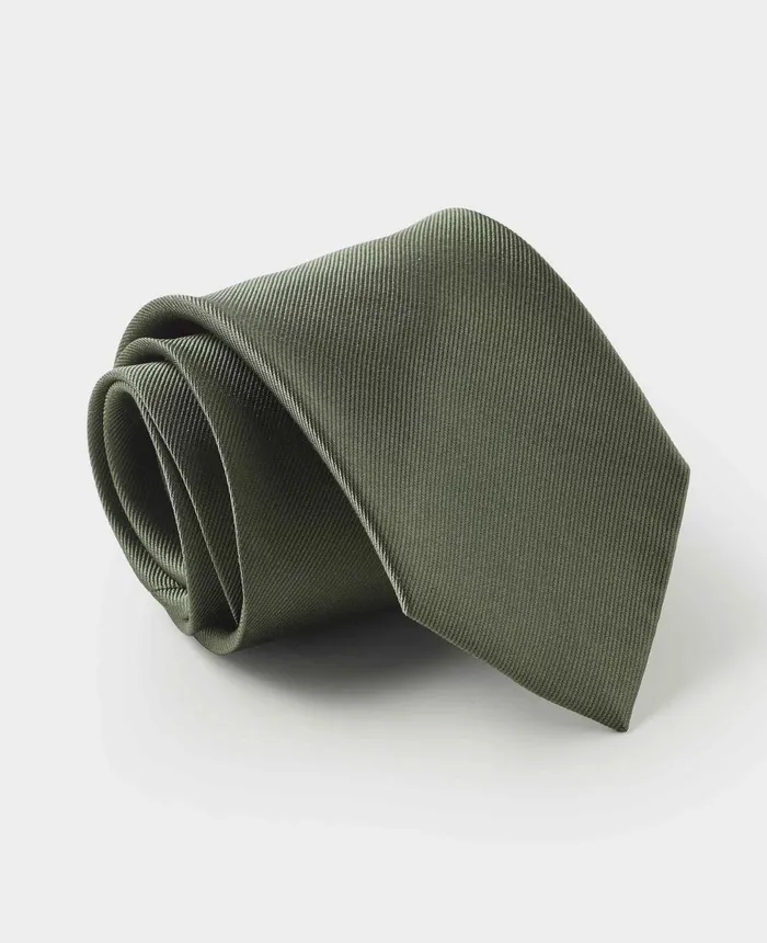 Savile Row Company Khaki Green Twill Silk Tie Khaki Men Silk Ties