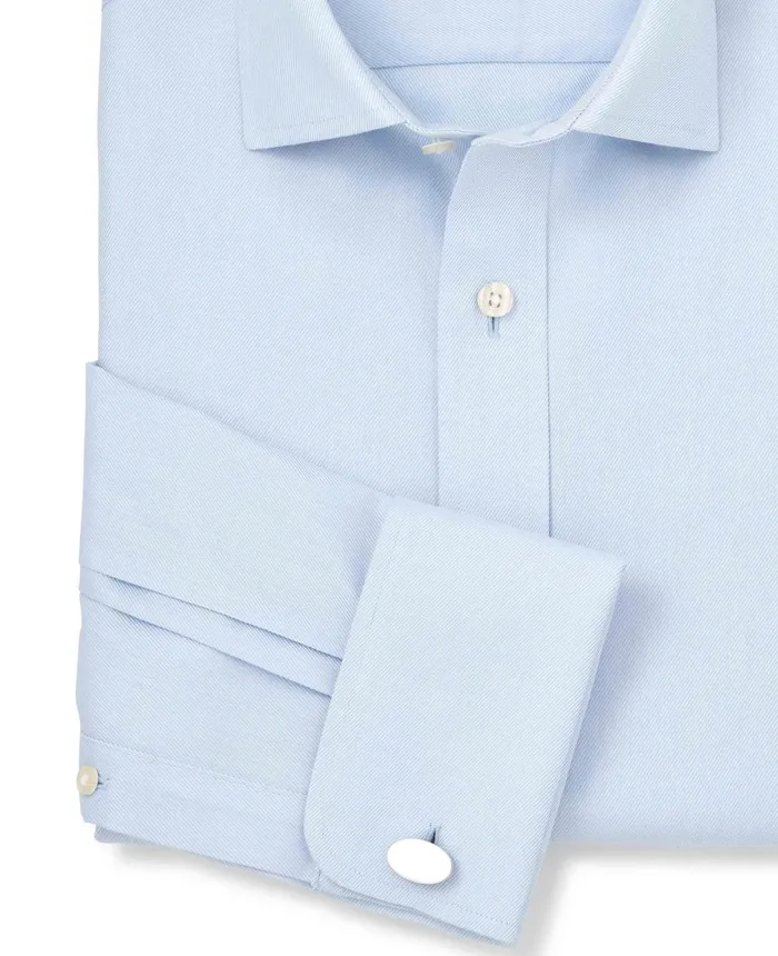 Savile Row Company Light Blue Cotton Twill Slim Fit NonIron Shirt 8211 Double Cuff Blue Men NonIron Shirts Savile Row Company Light Blue Cotton Twill Slim Fit NonIron Shirt 8211 Double Cuff Blue Men NonIron Shirts