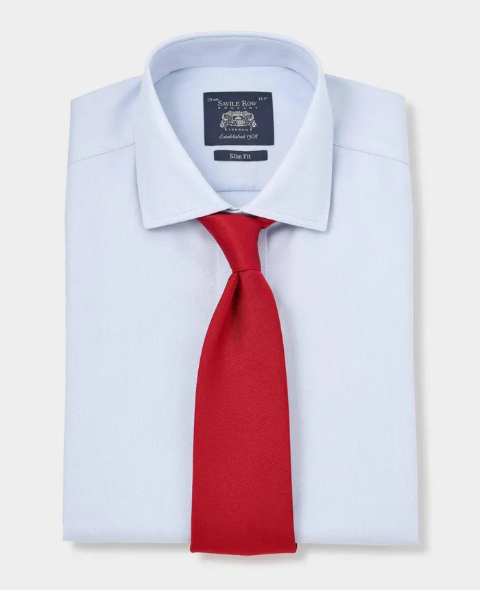 Savile Row Company Light Blue Cotton Twill Slim Fit NonIron Shirt 8211 Double Cuff Blue Men NonIron Shirts Savile Row Company Light Blue Cotton Twill Slim Fit NonIron Shirt 8211 Double Cuff Blue Men NonIron Shirts
