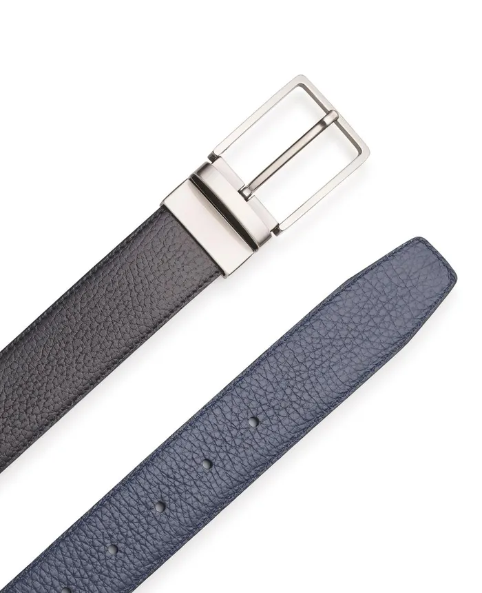 Savile Row Company Navy Black Leather Reversible Belt Men Belts And Braces