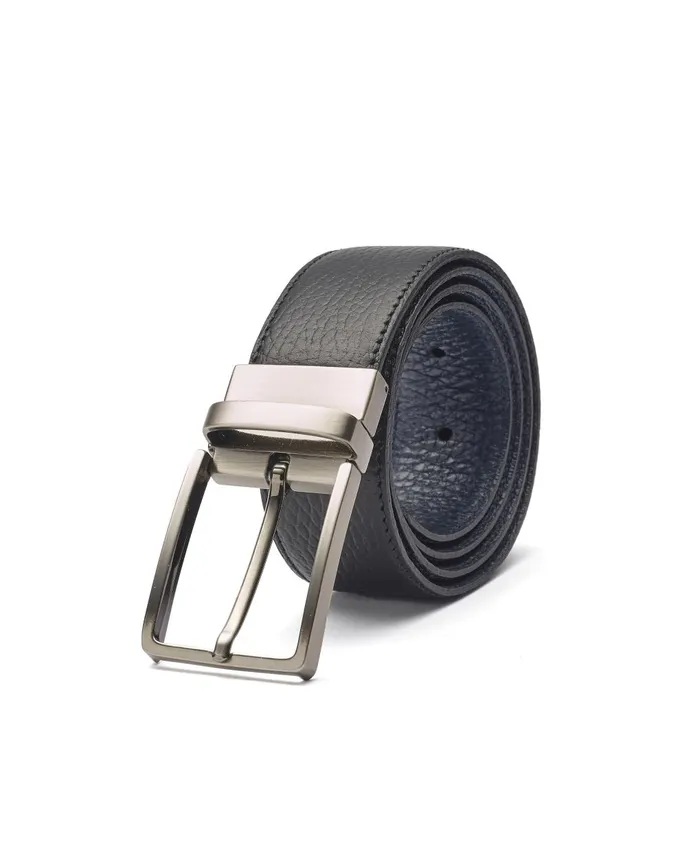 Savile Row Company Navy Black Leather Reversible Belt Men Belts And Braces