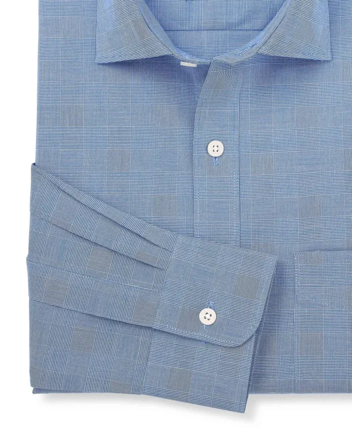 Savile Row Company Navy Cotton Prince Of Wales Check Classic Fit Formal Shirt 8211 Single Cuff Men Formal Shirts Savile Row Company Navy Cotton Prince Of Wales Check Classic Fit Formal Shirt 8211 Single Cuff Men Formal Shirts