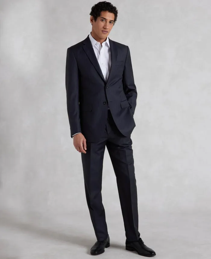 Savile Row Company Navy Stripe Tailored Suit Men Tailored Suits