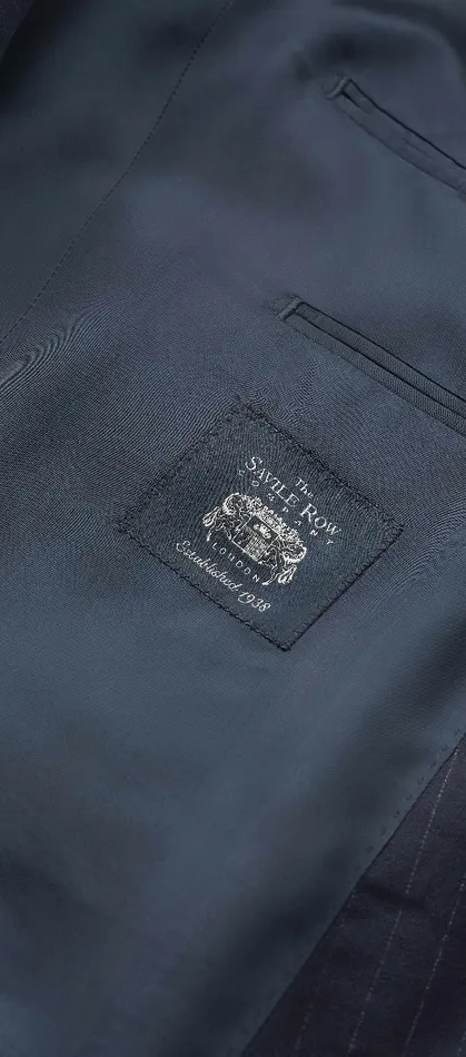 Savile Row Company Navy Stripe Tailored Suit Men Tailored Suits