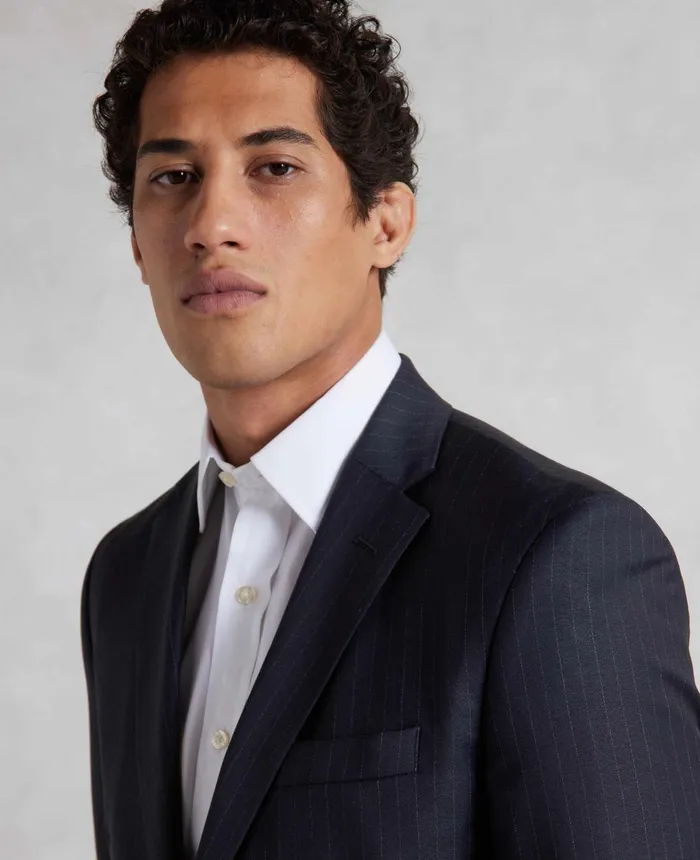 Savile Row Company Navy Stripe Tailored Suit Men Tailored Suits