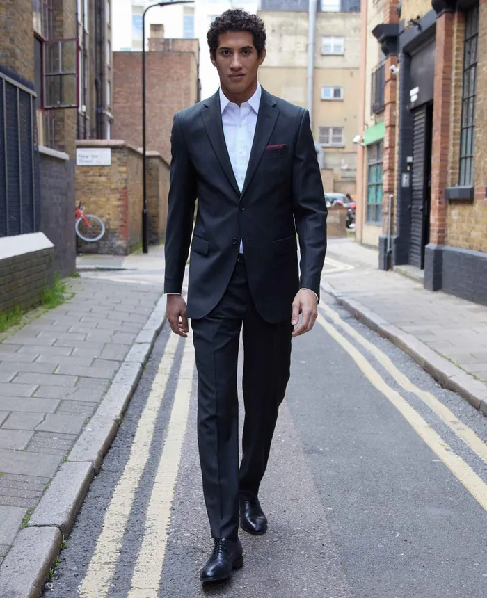 Savile Row Company Navy Stripe Tailored Suit Men Tailored Suits