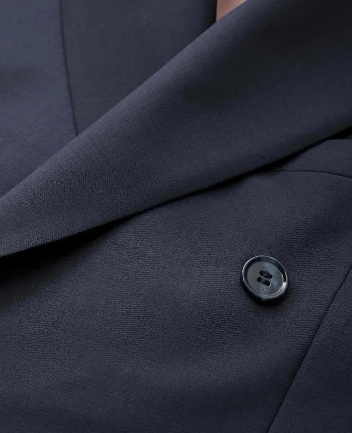 Savile Row Company Navy WoolBlend DoubleBreasted Suit Men Tailored Suits