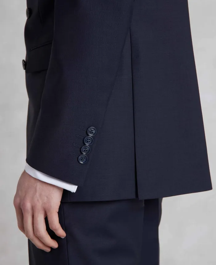 Savile Row Company Navy WoolBlend DoubleBreasted Suit Men Tailored Suits