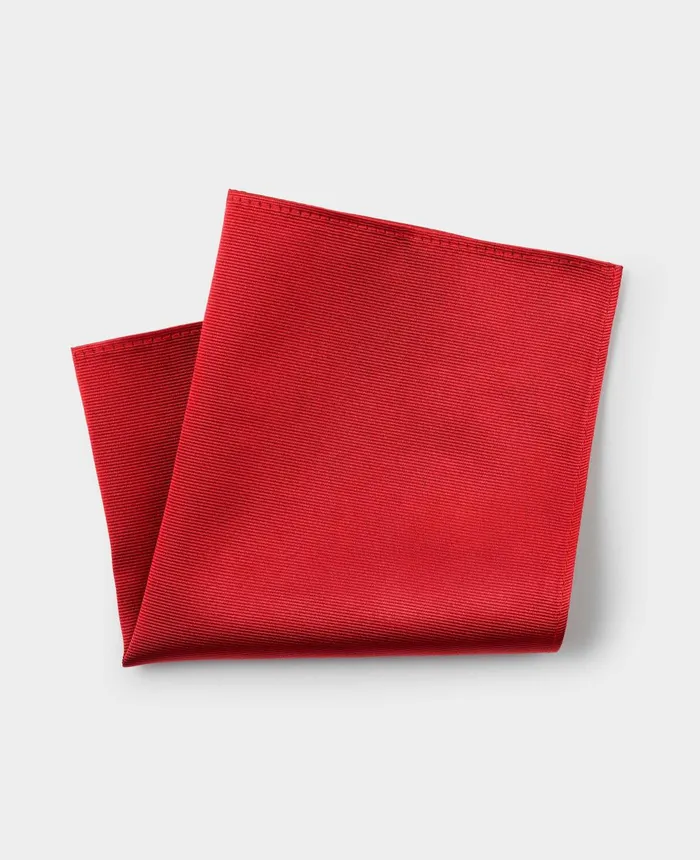 Savile Row Company Red Fine Twill Silk Pocket Square Red Men Pocket Squares
