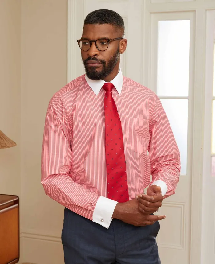 Savile Row Company Red White Poplin Stripe Classic Fit Formal Shirt 8211 Double Cuff Red Reverse Stripe Men Formal Shirts Savile Row Company Red White Poplin Stripe Classic Fit Formal Shirt 8211 Double Cuff Red Reverse Stripe Men Formal Shirts