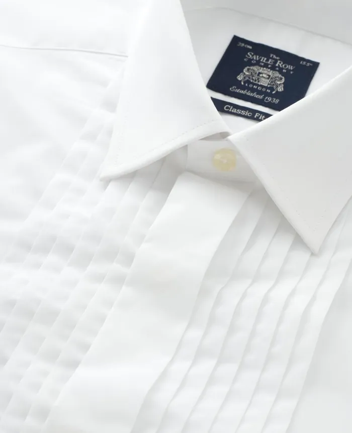 Savile Row Company White Pleated Front Classic Fit Dress Formal Shirt 8211 Double Cuff White Pleated Men Formal Shirts Savile Row Company White Pleated Front Classic Fit Dress Formal Shirt 8211 Double Cuff White Pleated Men Formal Shirts