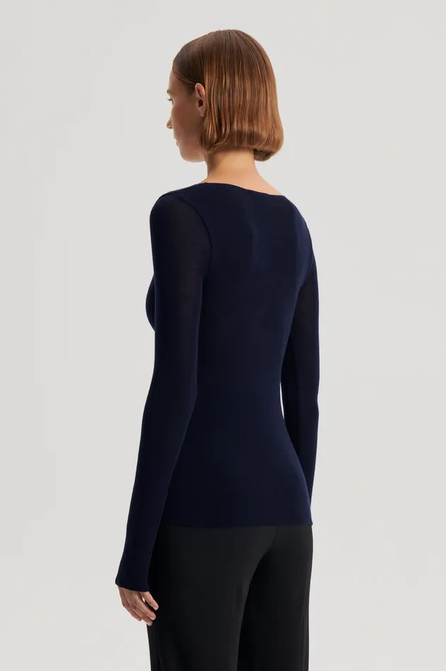 Scanlan Theodore BABYWOOL SCOOP NECK NAVY ALL Women Sweaters