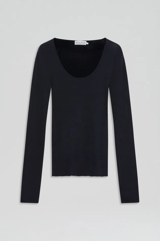 Scanlan Theodore BABYWOOL SCOOP NECK NAVY ALL Women Sweaters