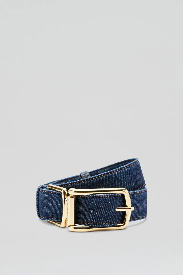 Scanlan Theodore DENIM GOLD BUCKLE BELT INDIGOB Women Belts Scanlan Theodore DENIM GOLD BUCKLE BELT INDIGOB Women Belts