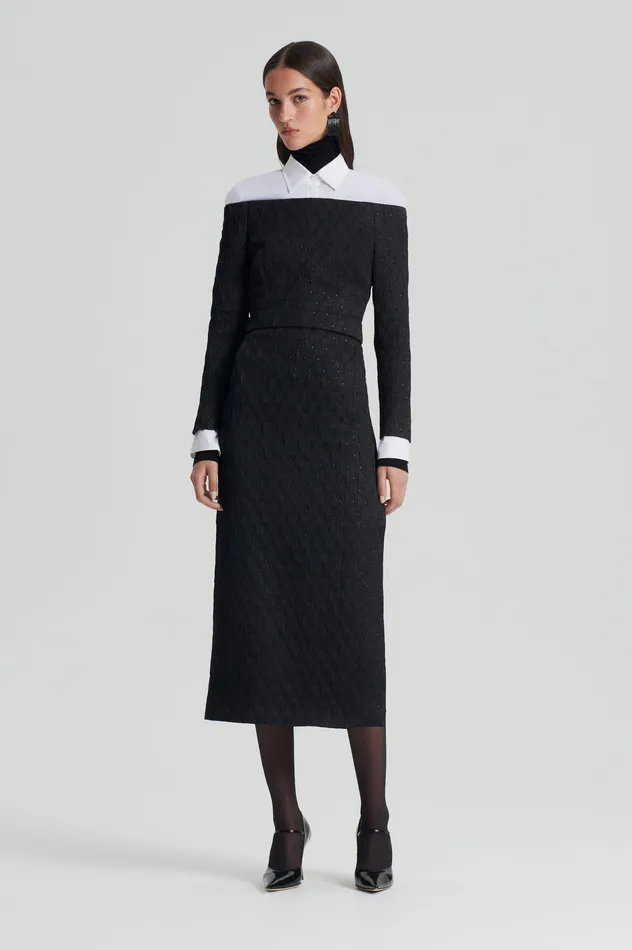 Scanlan Theodore FRENCH BROCADE DRESS BLACK Women Dresses