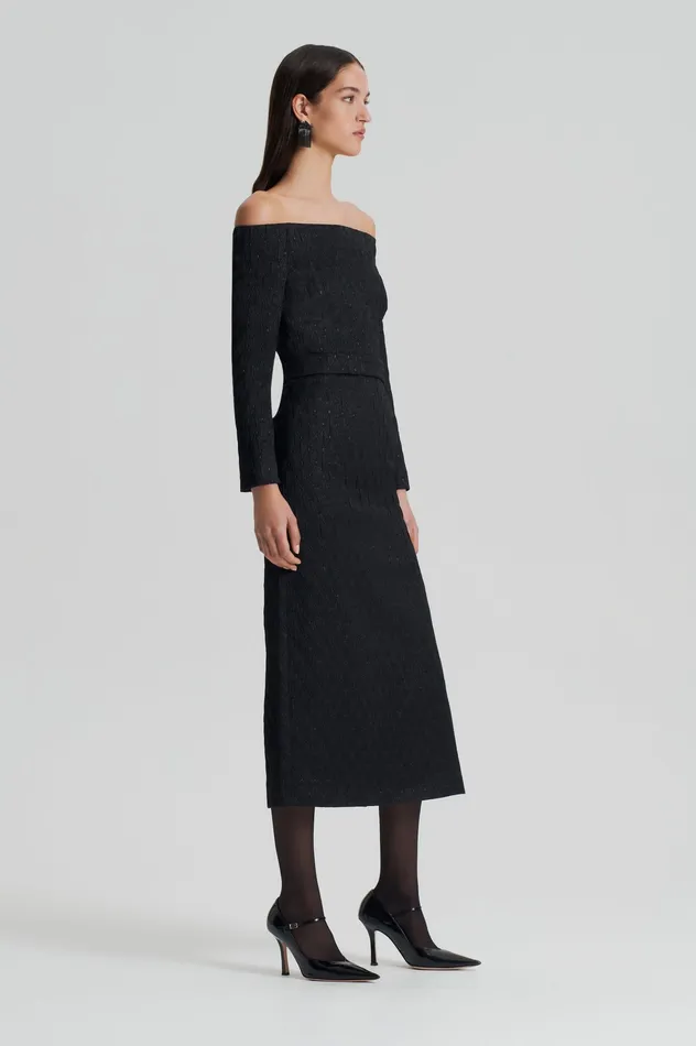 Scanlan Theodore FRENCH BROCADE DRESS BLACK Women Dresses Scanlan Theodore FRENCH BROCADE DRESS BLACK Women Dresses