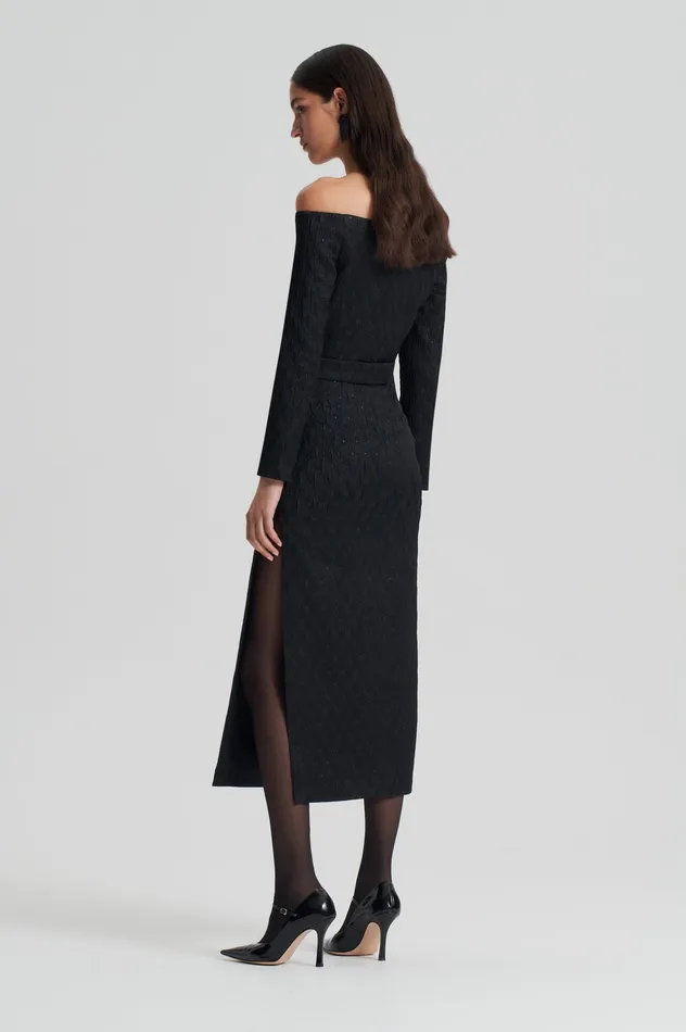 Scanlan Theodore FRENCH BROCADE DRESS BLACK Women Dresses Scanlan Theodore FRENCH BROCADE DRESS BLACK Women Dresses