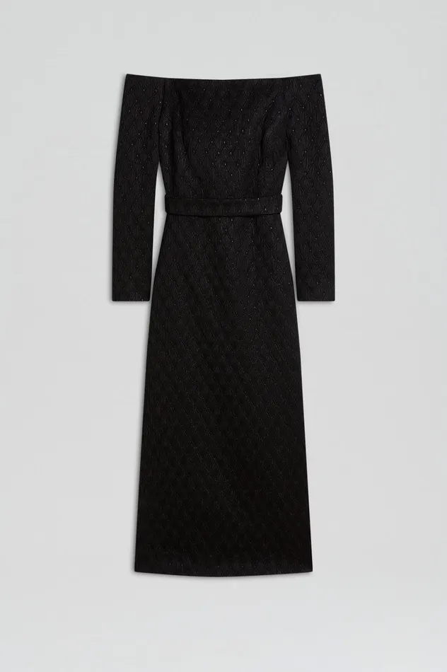 Scanlan Theodore FRENCH BROCADE DRESS BLACK Women Dresses Scanlan Theodore FRENCH BROCADE DRESS BLACK Women Dresses
