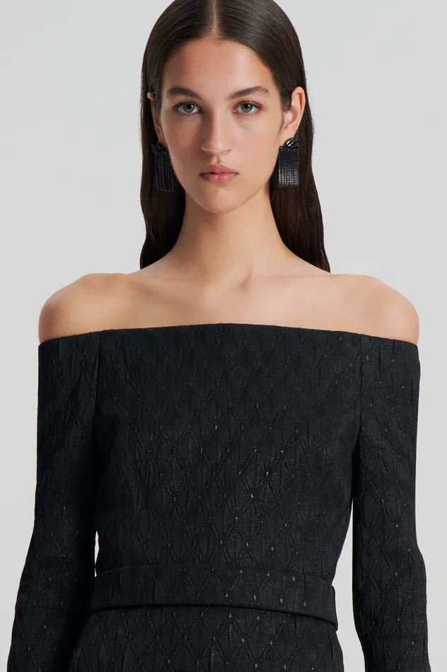Scanlan Theodore FRENCH BROCADE DRESS BLACK Women Dresses Scanlan Theodore FRENCH BROCADE DRESS BLACK Women Dresses