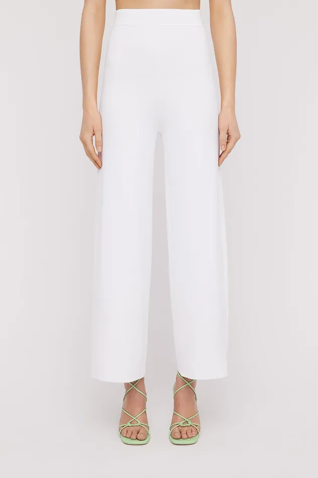 Scanlan Theodore Knitwear Women MICRO CREPE CROP TROUSER 18 WHITE Scanlan Theodore Knitwear Women MICRO CREPE CROP TROUSER 18 WHITE