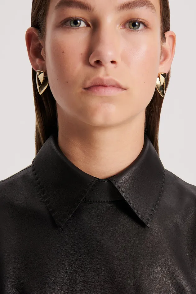 Scanlan Theodore Leather Women LEATHER PENCIL DRESS BLACK Scanlan Theodore Leather Women LEATHER PENCIL DRESS BLACK