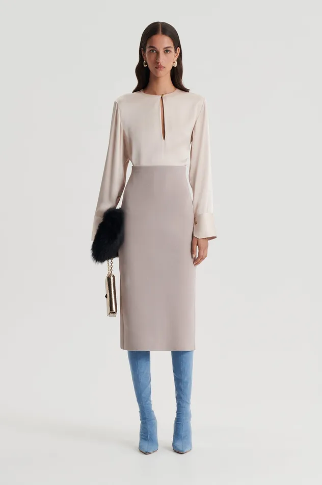 Scanlan Theodore Tops Women SILK SATIN TOP MINK