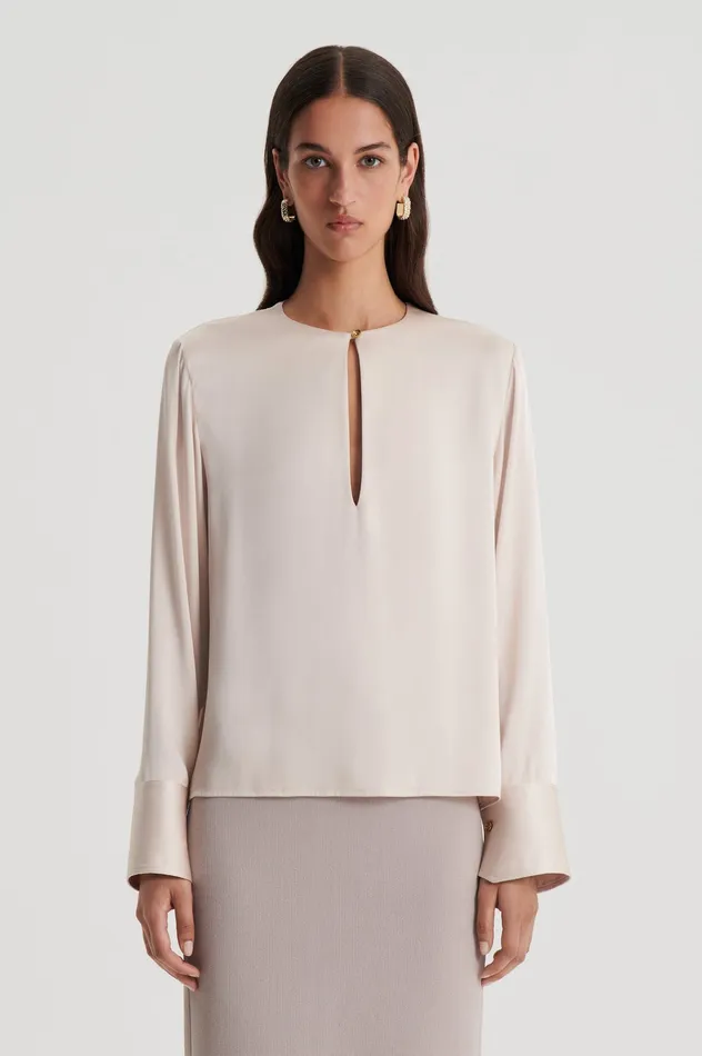 Scanlan Theodore Tops Women SILK SATIN TOP MINK