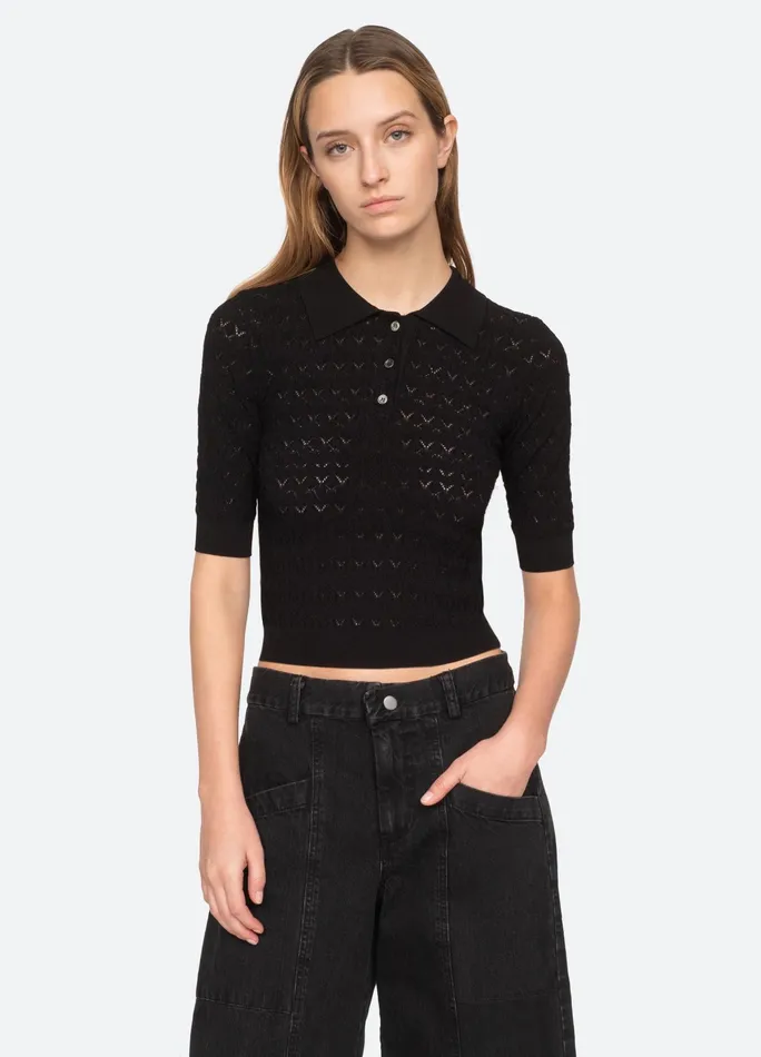 Sea New York Tops Rue Polo Sweater Black 8211 Women