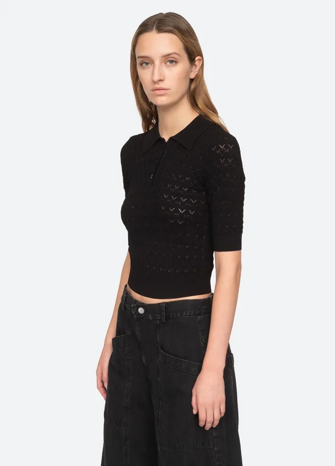 Sea New York Tops Rue Polo Sweater Black 8211 Women