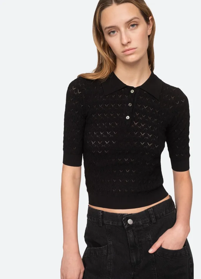 Sea New York Tops Rue Polo Sweater Black 8211 Women
