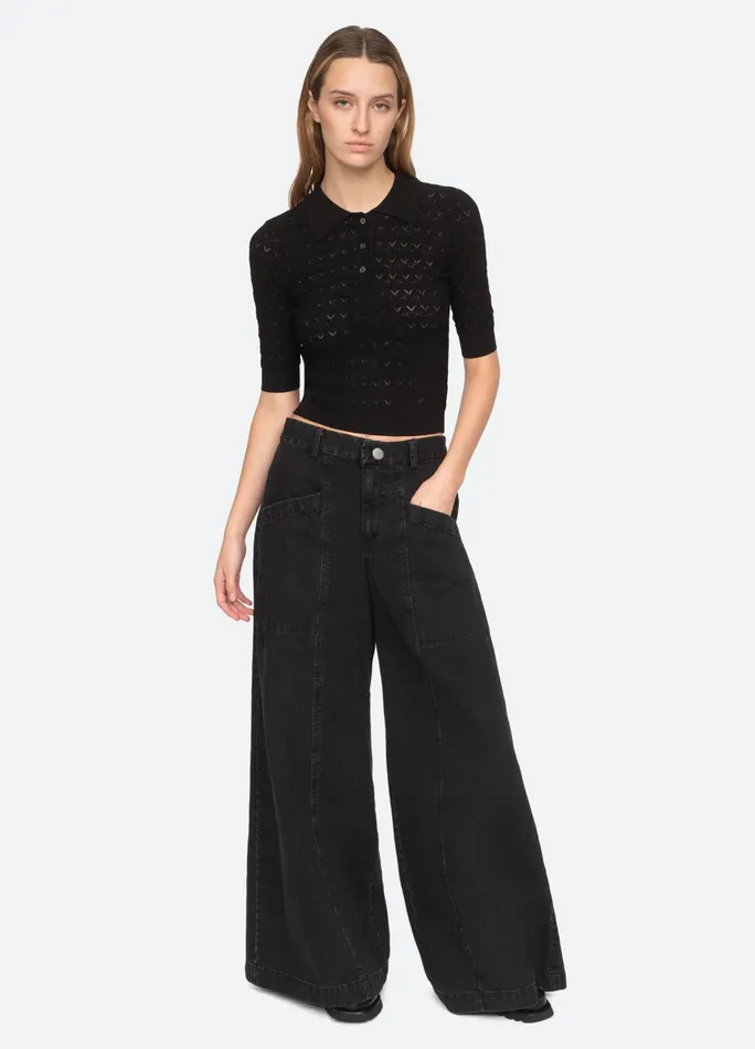Sea New York Tops Rue Polo Sweater Black 8211 Women
