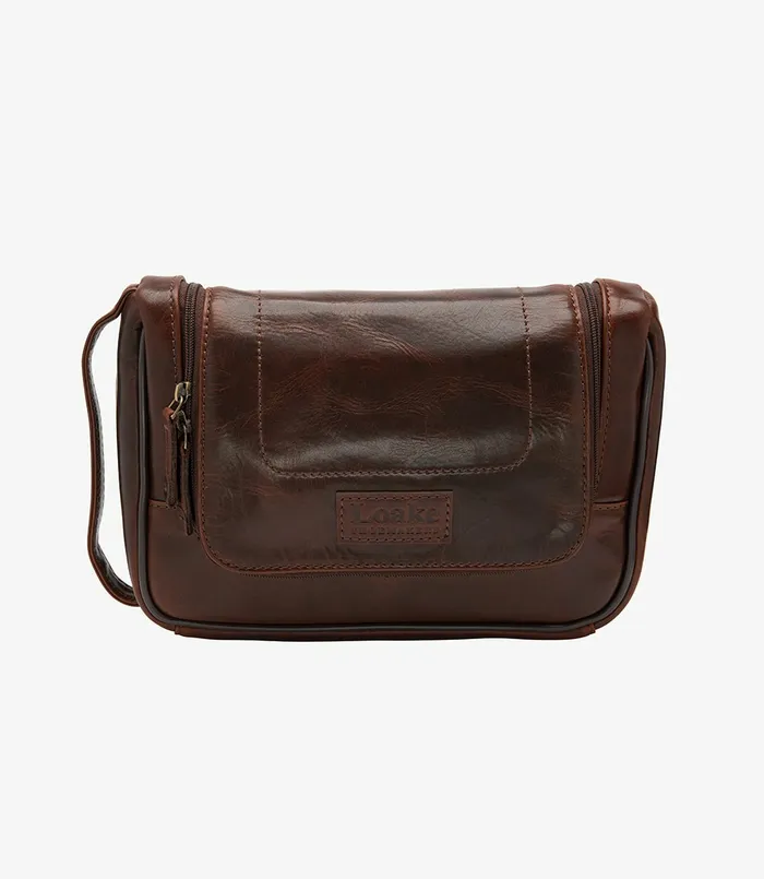 Severn Wash Bag Brown Men Overnight and Wash Bags Loake