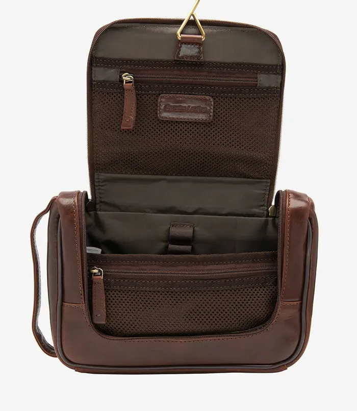 Severn Wash Bag Brown Men Overnight and Wash Bags Loake