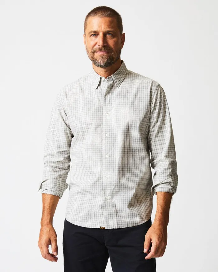 Shirting Men Billy Reid Melange Check Tuscumbia Shirt Light Grayyellow