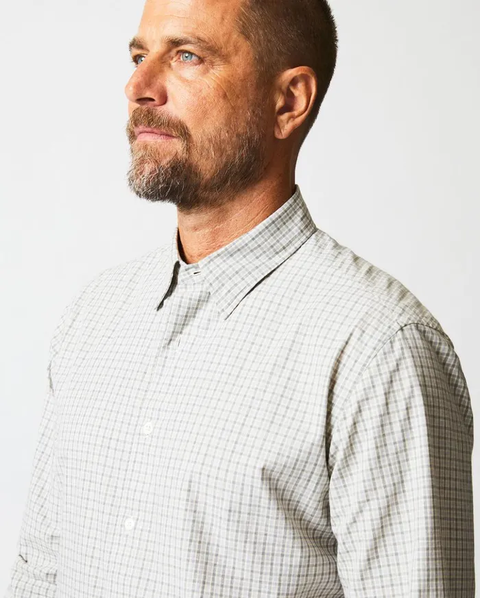 Shirting Men Billy Reid Melange Check Tuscumbia Shirt Light Grayyellow