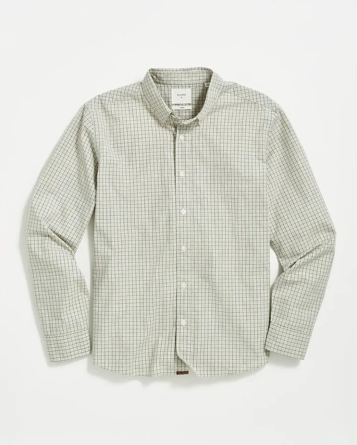 Shirting Men Billy Reid Melange Check Tuscumbia Shirt Light Grayyellow