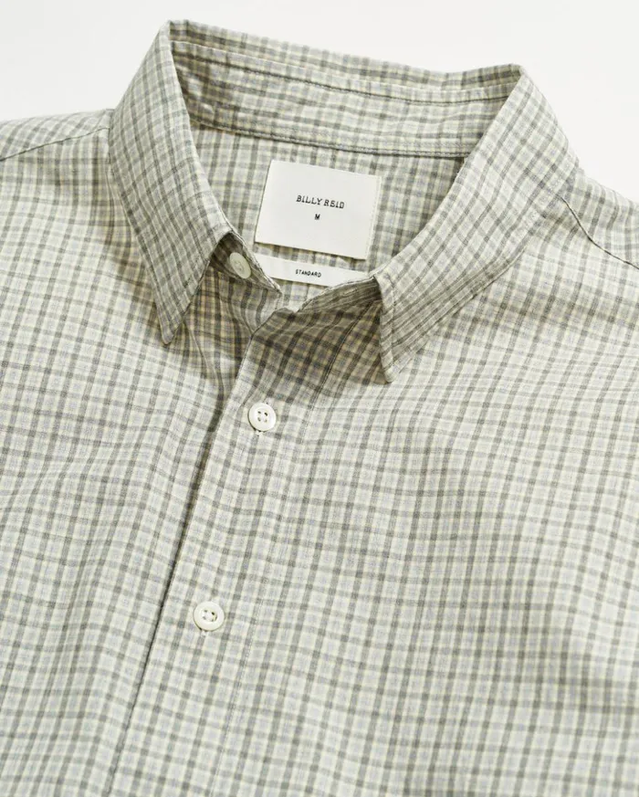 Shirting Men Billy Reid Melange Check Tuscumbia Shirt Light Grayyellow