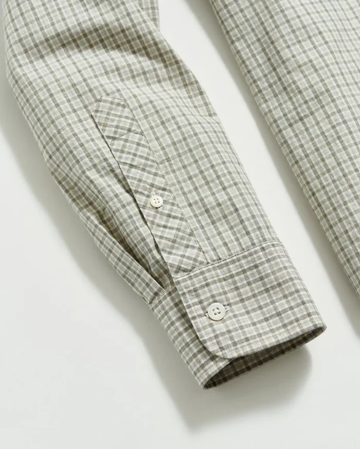 Shirting Men Billy Reid Melange Check Tuscumbia Shirt Light Grayyellow