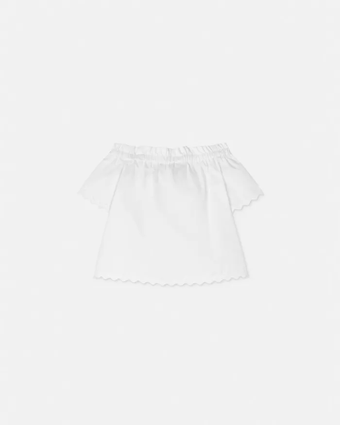 Shirts and Tshirts Kids Versace Embroidered Sangallo Baby Shirt White