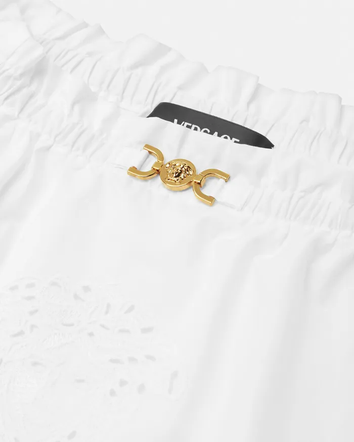 Shirts and Tshirts Kids Versace Embroidered Sangallo Baby Shirt White